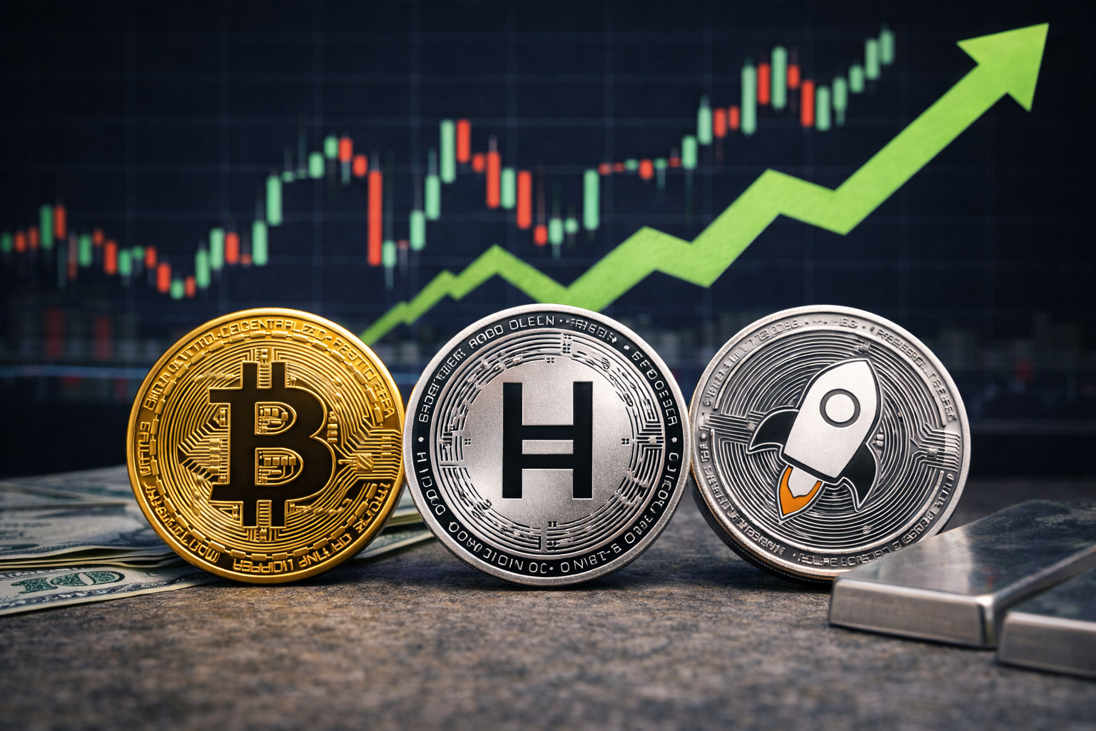 Hedera (HBAR) and Stellar (XLM) prices rose sharply as altcoins surged amid Bitcoin